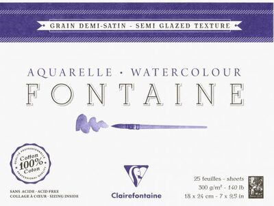 Альбом для акварели "Fontaine" (25 листов, А5+, сатин) (96405С) CLAIREFONTAINE 