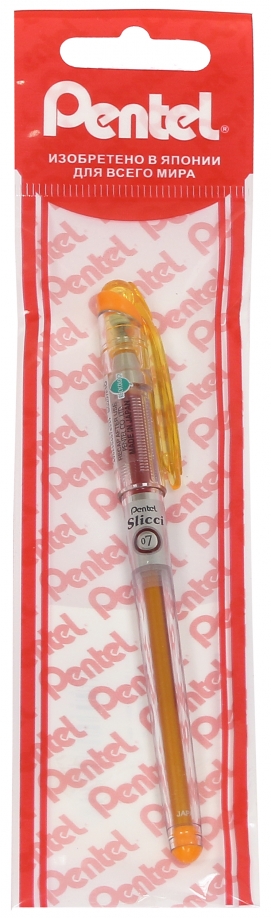 Ручка гелевая игловидная, оранжевая, 0.7 мм (PBG207-A) Pentel 