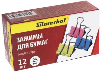 Зажимы для бумаг (25 мм, 12 штук) (510013) Silwerhof 