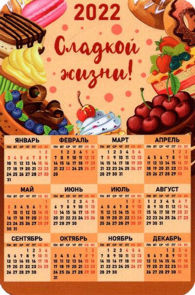 2022 Календарь магнит Сладкой жизни_пирожные Символик 