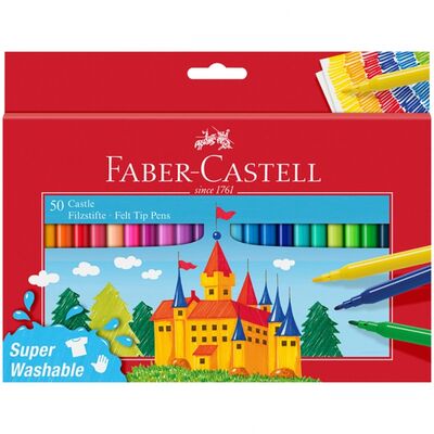 Фломастеры Замок, 50 цветов Faber-Castell 