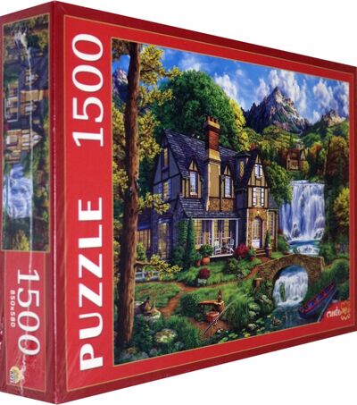 Puzzle-1500 "Домик у большого водопада" (ФП1500-0682) Рыжий Кот 