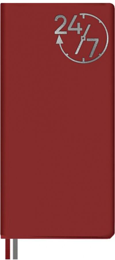 Ежедневник недатированный (56 листов, 77х150 мм, линия, мягкий переплет, ПВХ, красный) (52765) Феникс+ 