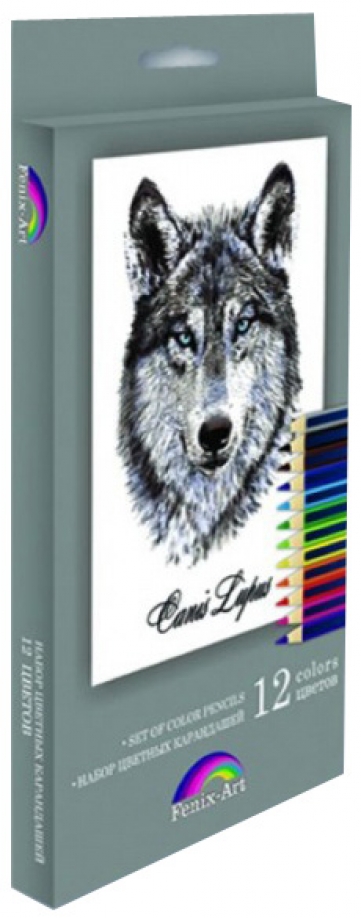 Набор цветных карандашей, 12 цветов "Волк" (32870-12) Феникс+ 