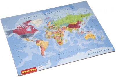 Пазл (65 деталей) «Карта мира» (ВВ4663) BONDIBON 
