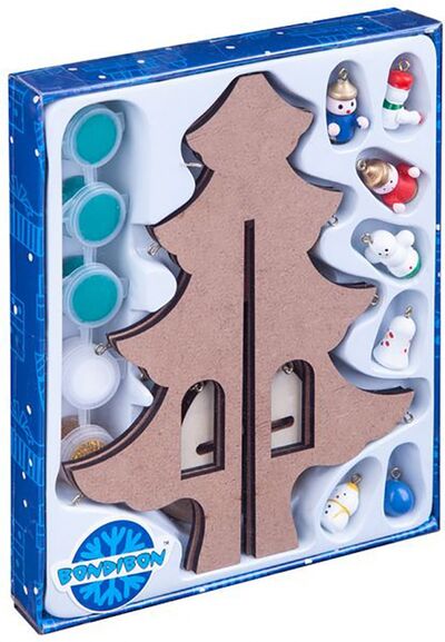Набор "Новогодняя ёлочка-раскраска с игрушками", 23 см (ВВ4687) BONDIBON 