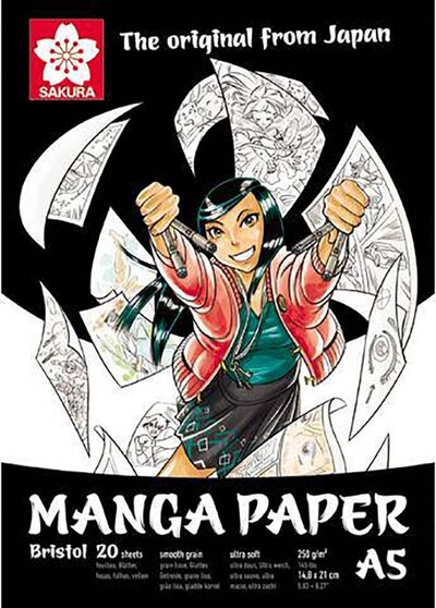 Блокнот 20 листов, А5 "Manga" 250 гр/м2 (99MANPADA5) Sakura 