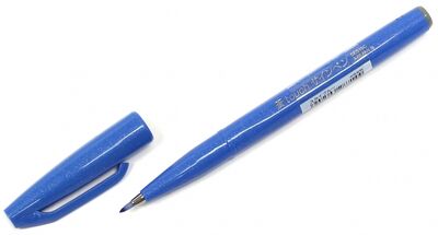 Фломастер-кисть, голубой цвет (SES15C-S) Pentel 