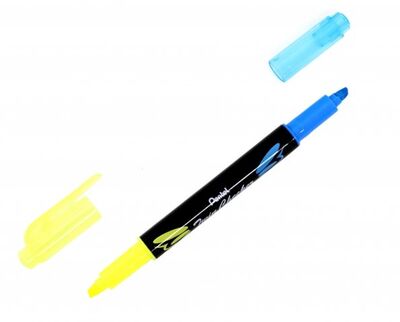 Текстовыделитель двухцветный желто-голубой (SLW8-GS) Pentel 