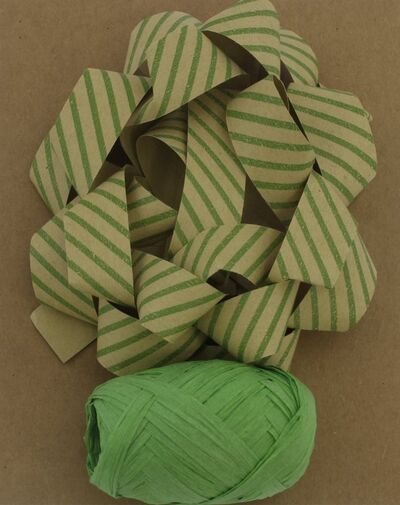 Набор для оф подарков: бант+лента зеленые крафт (76946) Феникс-Презент 