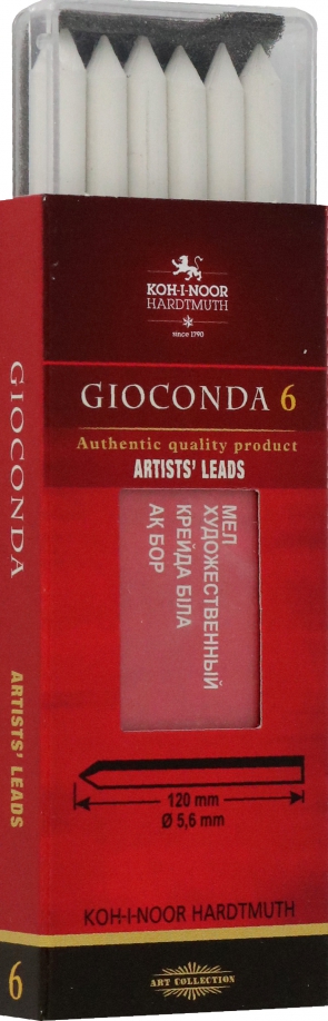 Мел художественный для цанговых карандашей Gioconda 4371, 6 штук Koh-I-Noor 