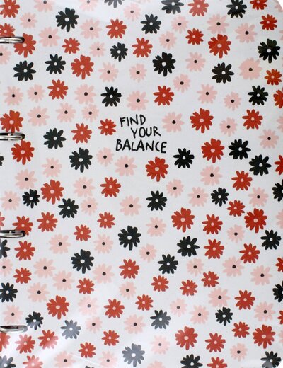 Тетрадь с кольцевым механизмом Sentiment. Черные и красные цветы, 120 листов, клетка, А4 BeSmart 
