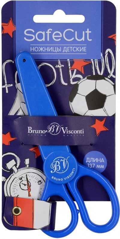 Ножницы детские SafeCut, 13.7 см, с защитным чехлом Bruno Visconti 