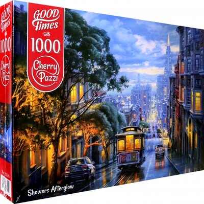 Puzzle-1000 Огни города после дождя Cherry Puzzi 