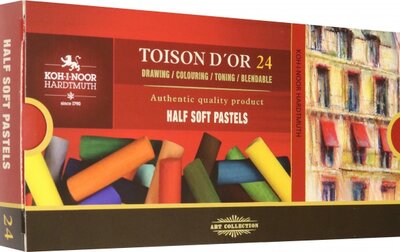 Пастель сухая художественная Toison d`Or Soft 8544, половинки, 24 цвета Koh-I-Noor 
