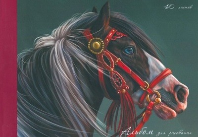 Альбом для рисования 40 листов, склейка "Грациозный конь" (А401683) Канц-Эксмо 