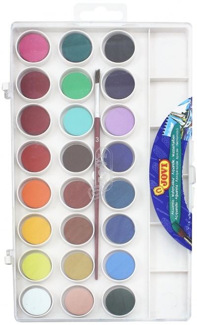 Краски акварельные 24 цвета, с кистью (800/24) Jovi 