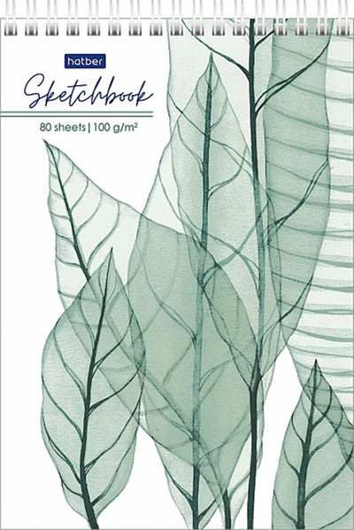 Скетчбук Листья, 80 листов, А5 Хатбер 