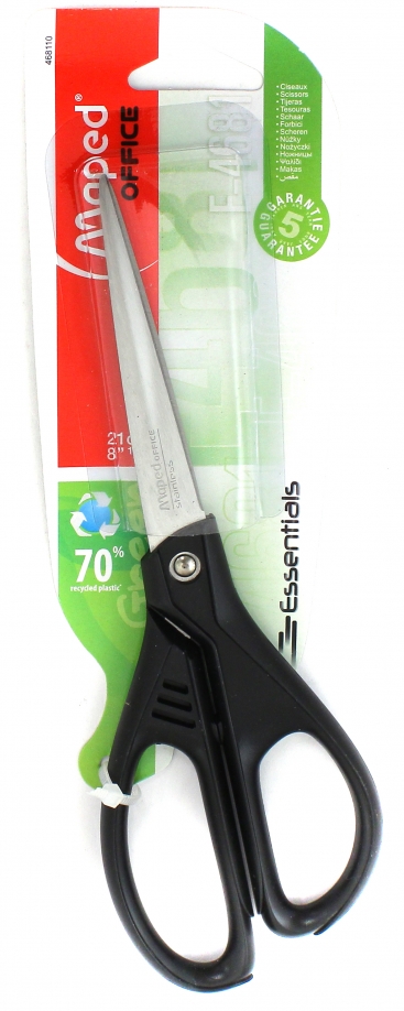 Ножницы 21 см Essentials Green, асимметричные (468110) MAPED 