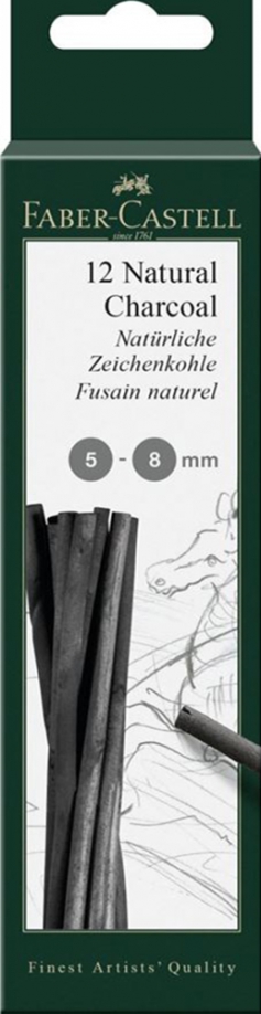 Уголь натуральный 14 шт PITT MONOCHROME 5-8 мм (129298) Faber-Castell 
