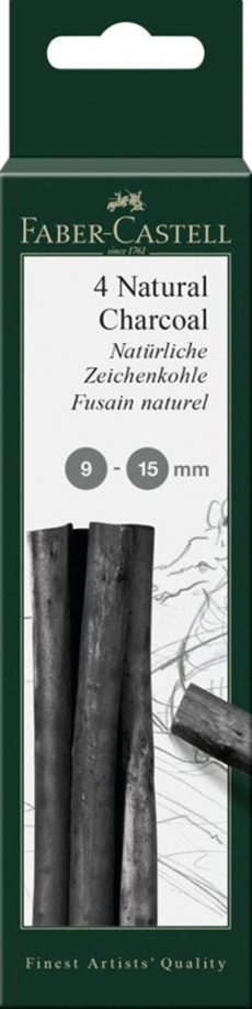 Уголь натуральный 4 шт PITT MONOCHROME 9-15мм (129498) Faber-Castell 
