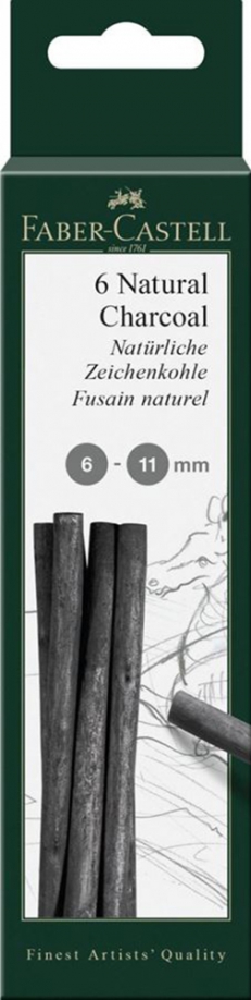 Уголь натуральный 5 шт PITT MONOCHROME 6-11 мм (129398) Faber-Castell 