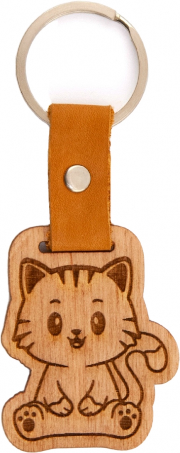 Брелок деревянный Кот Символик 