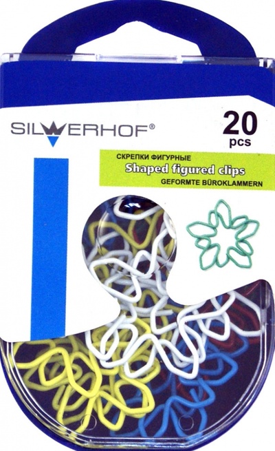 Скрепки фигурные "Цветок" 20 штук (493002) Silwerhof 