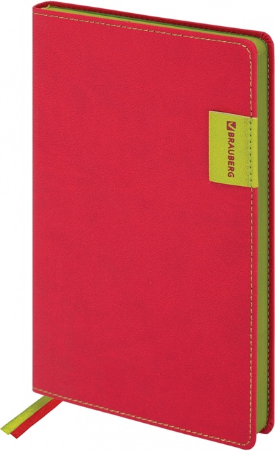 Ежедневник недатированный Aim, А5, 136 листов, красный Brauberg 