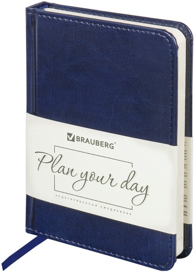 Ежедневник недатированный Imperial, А6, 160 листов, темно-синий Brauberg 