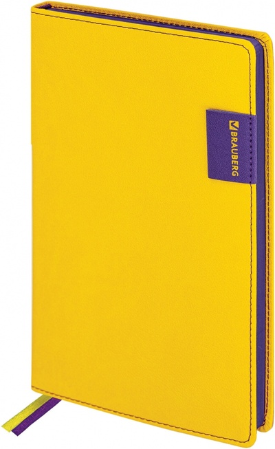 Ежедневник недатированный Aim, А5, 136 листов, желтый Brauberg 