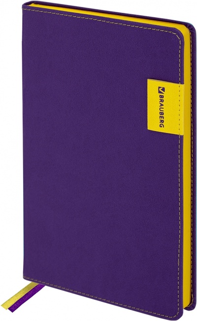 Ежедневник недатированный Aim, А5, 136 листов, фиолетовый Brauberg 