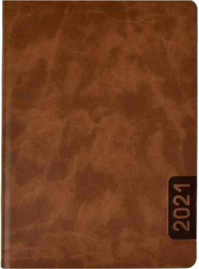 Ежедневник датированный на 2021 год "Софт тач коричневый" (А6+, 176 листов, твёрд. переплёт) (52816) Феникс+ 