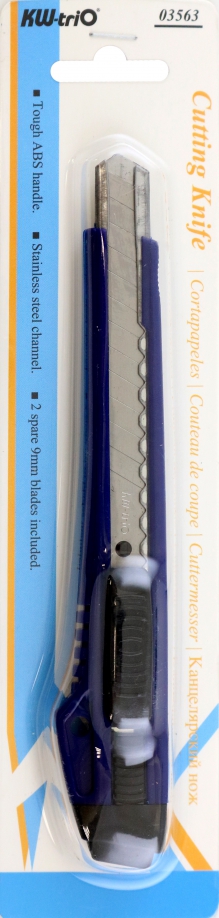 Нож канцелярский, ширина лезвия 9 мм, ассорти KW-TRIO 
