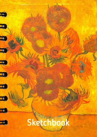 Скетчбук, 100 листов, А6 "Ван Гог. Подсолнухи" (01733) Попурри 