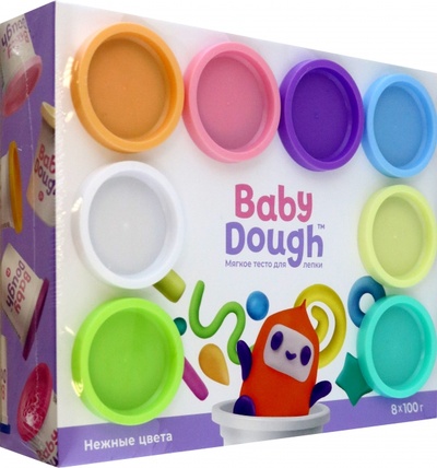 Тесто для лепки BabyDough, 8 пастельных цветов Волшебный мир 