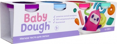 Тесто для лепки Baby Dough, 4 цвета Волшебный мир 