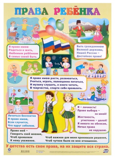 Книга: Плакат. Права ребенка / Тематический плакат "Правовое воспитание детей. Я ребенок, я имею право!" (Висков А.В.) ; Учитель, 2023 