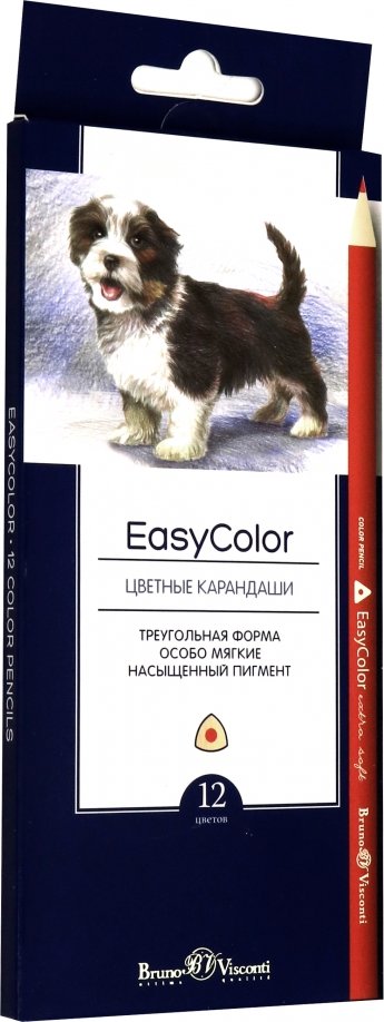 Карандаши цветные "Easycolor" (12 цветов, трехгранные) (30-0028) Bruno Visconti 