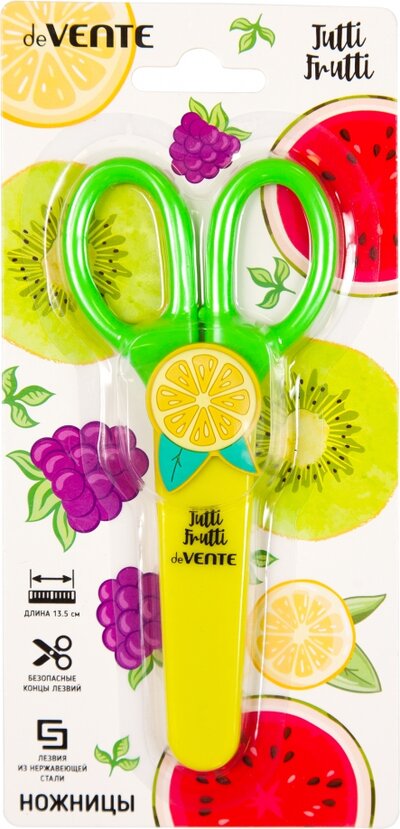 Ножницы детские Tutti-Frutti. Lemon, 13,5 см deVENTE 