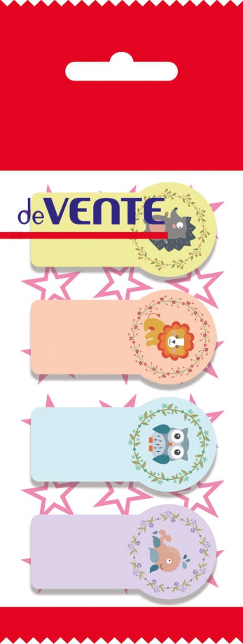 Этикетки-закладки Звери, 4 дизайна deVENTE 
