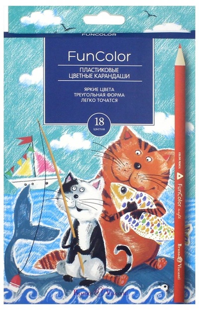Карандаши цветные пластиковые "Funcolor" (18 цветов, в ассортименте) (30-0061) Bruno Visconti 