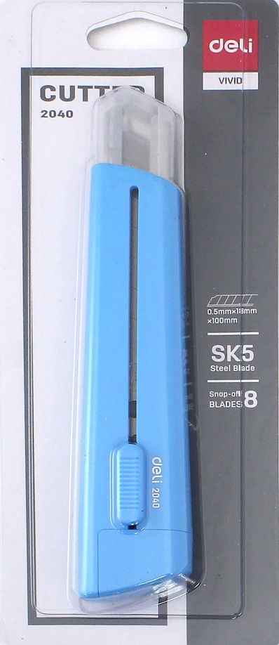 Нож канцелярский 18 мм "Vivid" ассортимент (E2040) DELI 