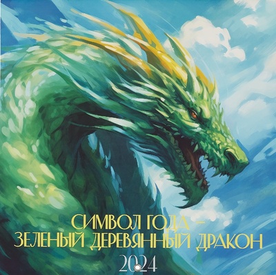 Книга: Символ года – зеленый деревянный дракон. Календарь настенный на 2024 год (300х300 мм); ООО 