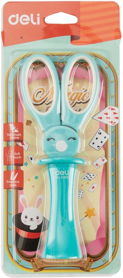 Ножницы детские "Magic Rabbit" (137 мм, в ассортименте) (E6065) DELI 