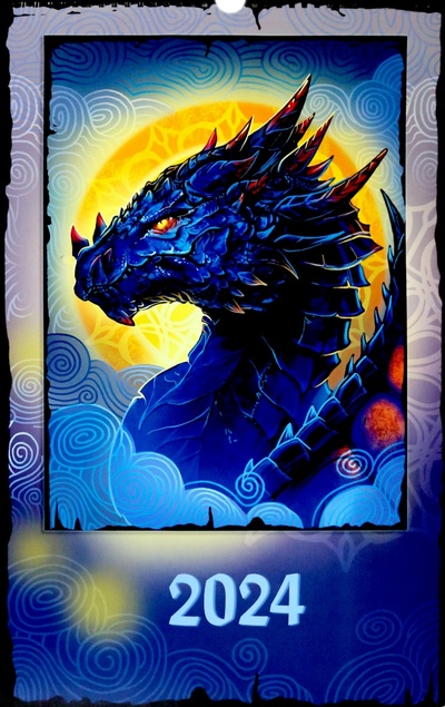 2024 Настенный календарь на гребне 12 драконов БимБиМон 
