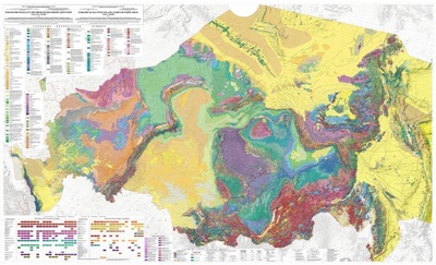 Книга: Геологическая карта России и прилегающих акваторий GlobusOff 150х250 см, 2021 