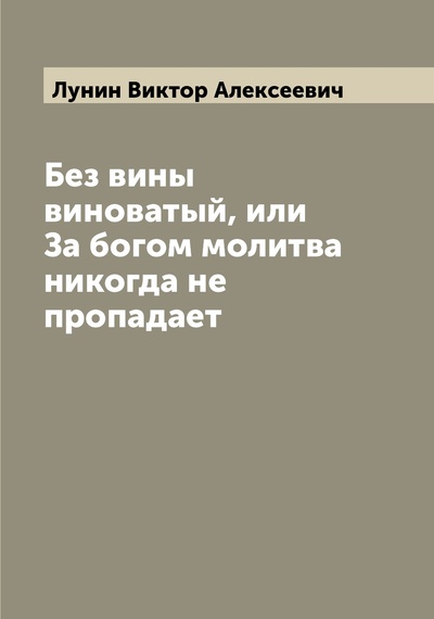 Книга: Книга Без вины виноватый, или За богом молитва никогда не пропадает (Лунин Виктор Алексеевич) , 2022 