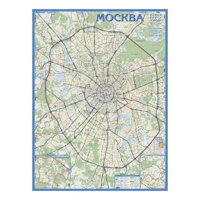 Книга: Карта физическая автомобильная настенная Москва 1:46 тыс 107 х 160 см, 2003 
