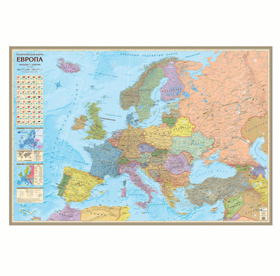 Книга: Настенная политическая карта Европы в тубусе АГТ Геоцентр АГТ, 158х107 см, 2022 